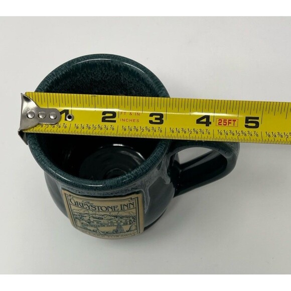 Deneen Pottery Lake Toxaway Greystone Inn NC Drip Green Cup Mug Handthrown USA - Picture 14 of 14